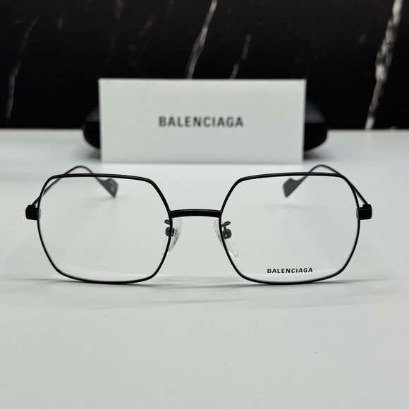 NEW BALENCIAGA BB0090O 001 SQUARE BLACK WOMEN EYEGLASSES BALENCIAGA - Picture 2 of 10